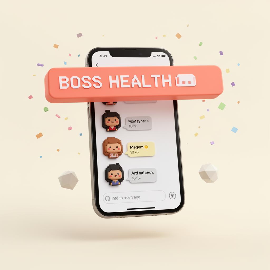 Phone showing multiplayer pod with boss health bar